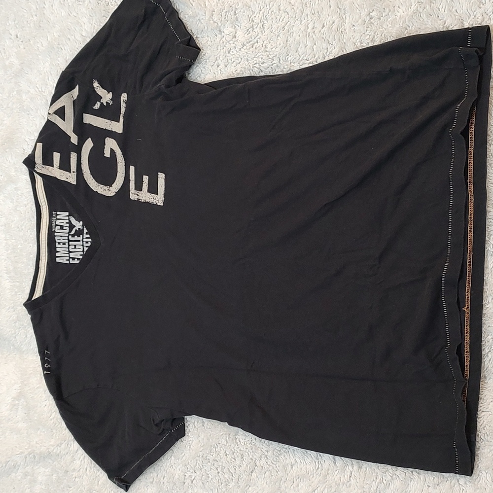 Men's M VTG Tshirt American Eagle Black & Cream